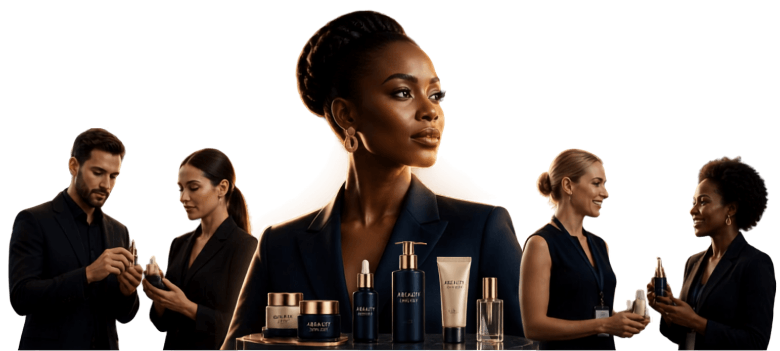 ABeautyExpo katılımcıları ürünleriyle